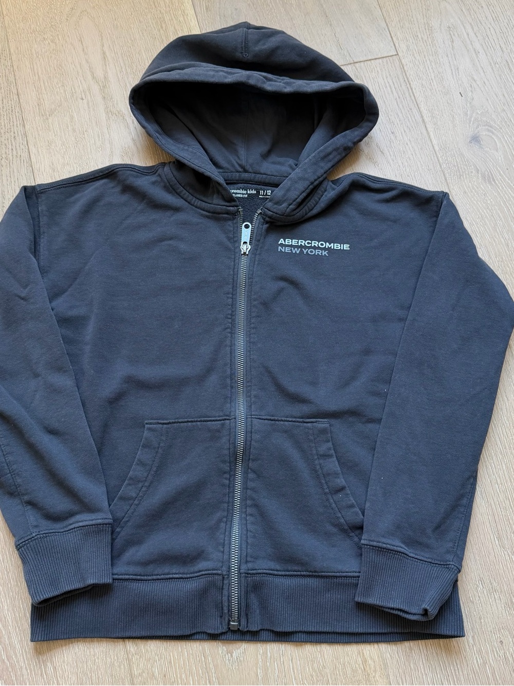 Abercrombie & Fitch Kids Black Hooded Zip-Up Sweatshirt